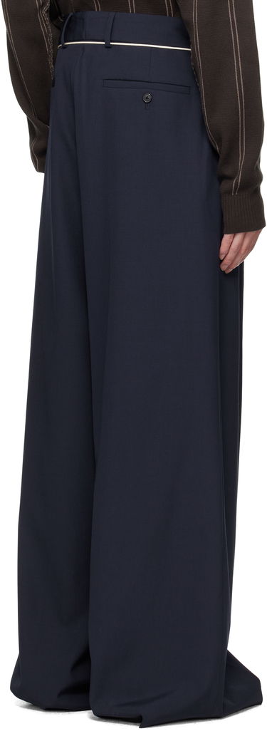 Housut Dries Van Noten Dries Van Noten Drawstring Trousers Tummansininen | 252-020915-2057, 2
