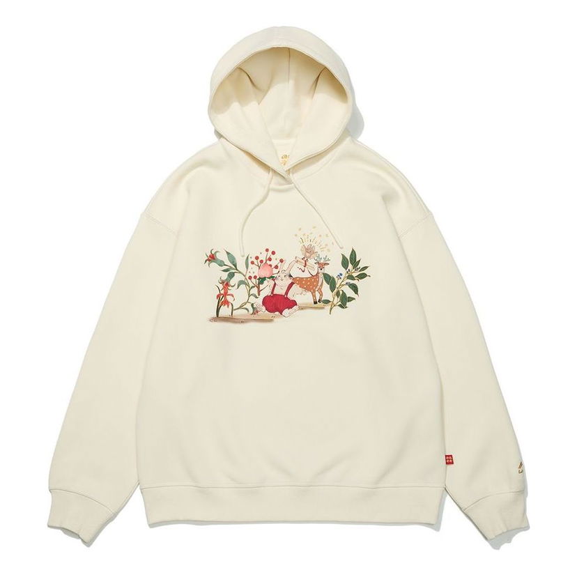 Huppari Li-Ning Lifestyle Graphic Printed Hoodie Beige | AWDT056-8
