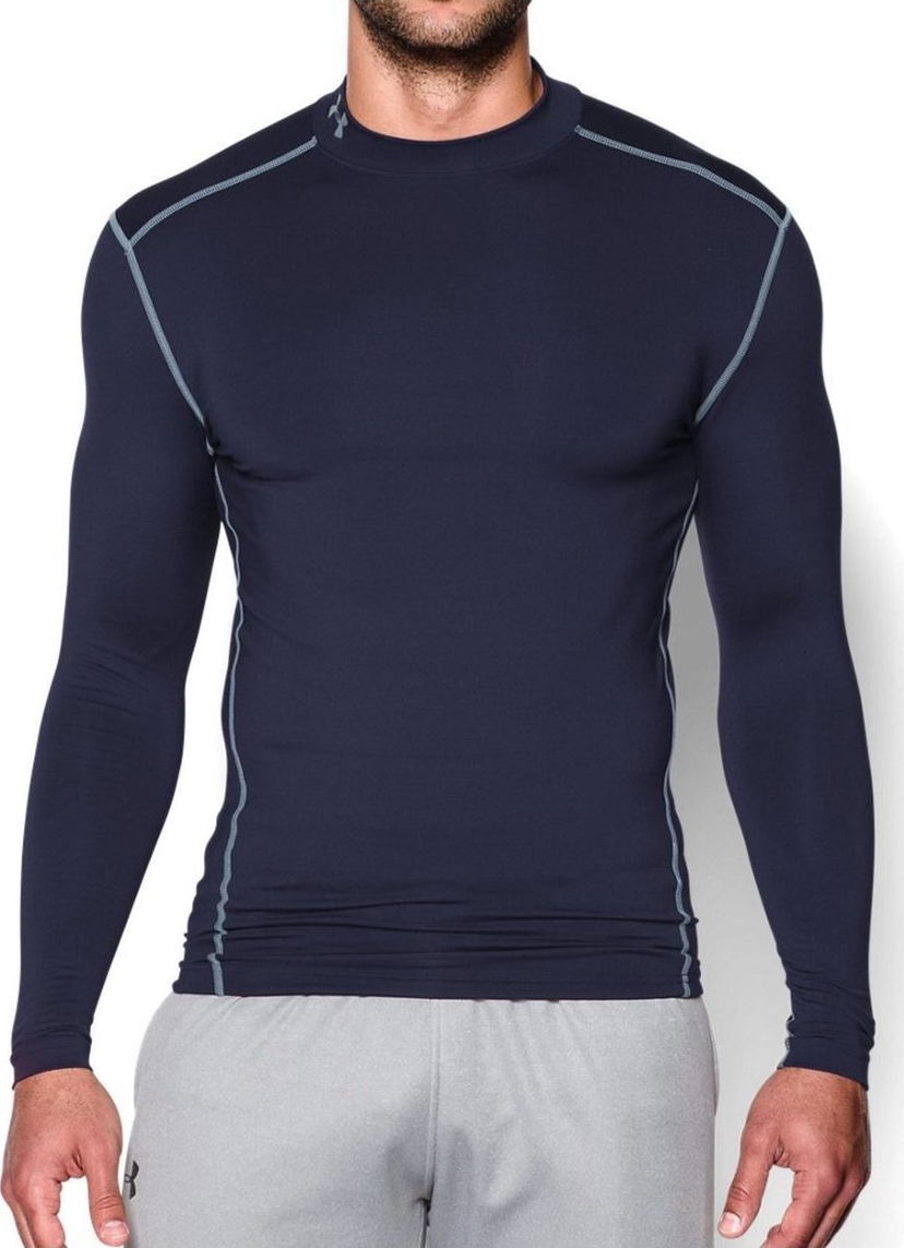 T-paita Under Armour Under Armour UA CG Armour Mock Long Sleeve Tummansininen | 1265648-410