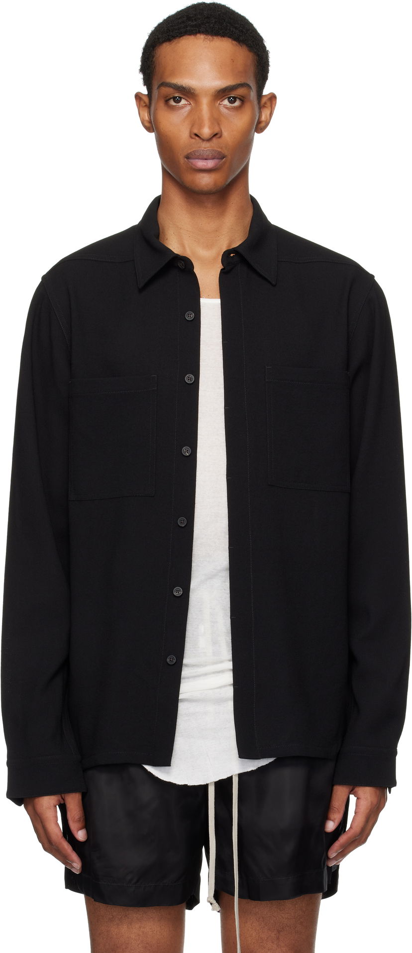 Paita Rick Owens Rick Owens Concordians Work Shirt Musta | RU02E1292 WA