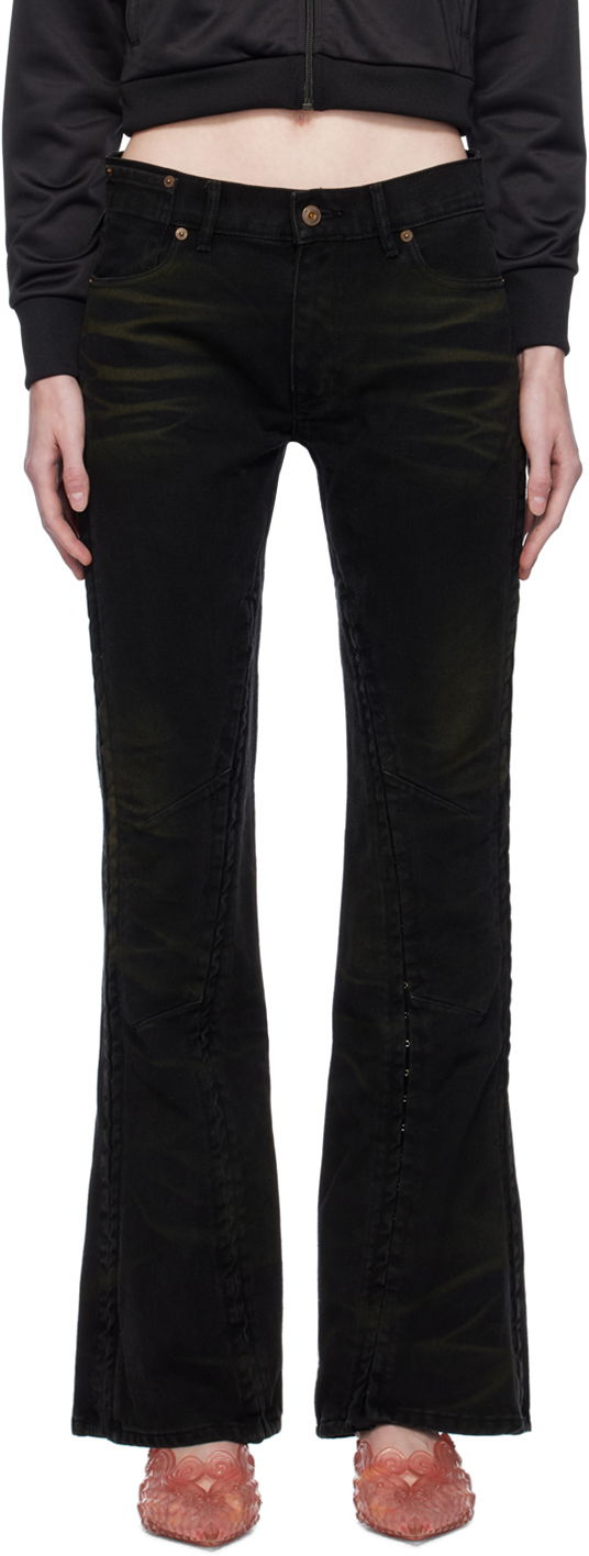 Jeans Y/PROJECT Black Hook and Eye Jeans Musta | WJEAN43-S25