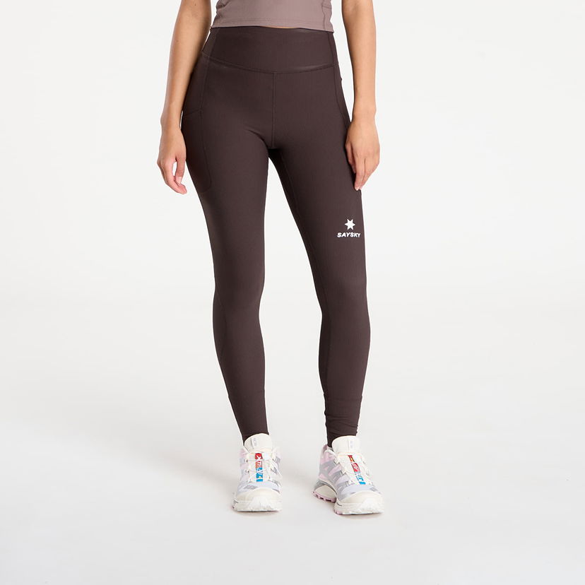 Leggingsit Saysky SAYSKY Combat+ Rib Long Tights Ruskea | OWRLT21C712