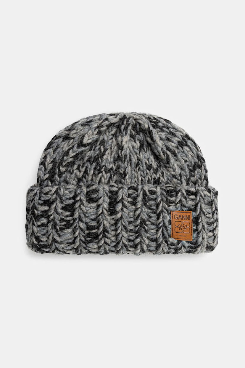 Pipo GANNI Graphic Wool Hand Knit Beanie Monivärinen | A6904