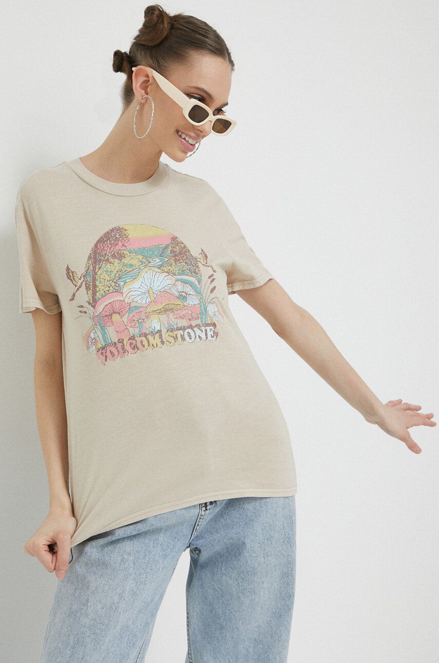 T-paita Volcom Farm To Yarn Lock It Up Tee Beige | B3512306.TAU, 0