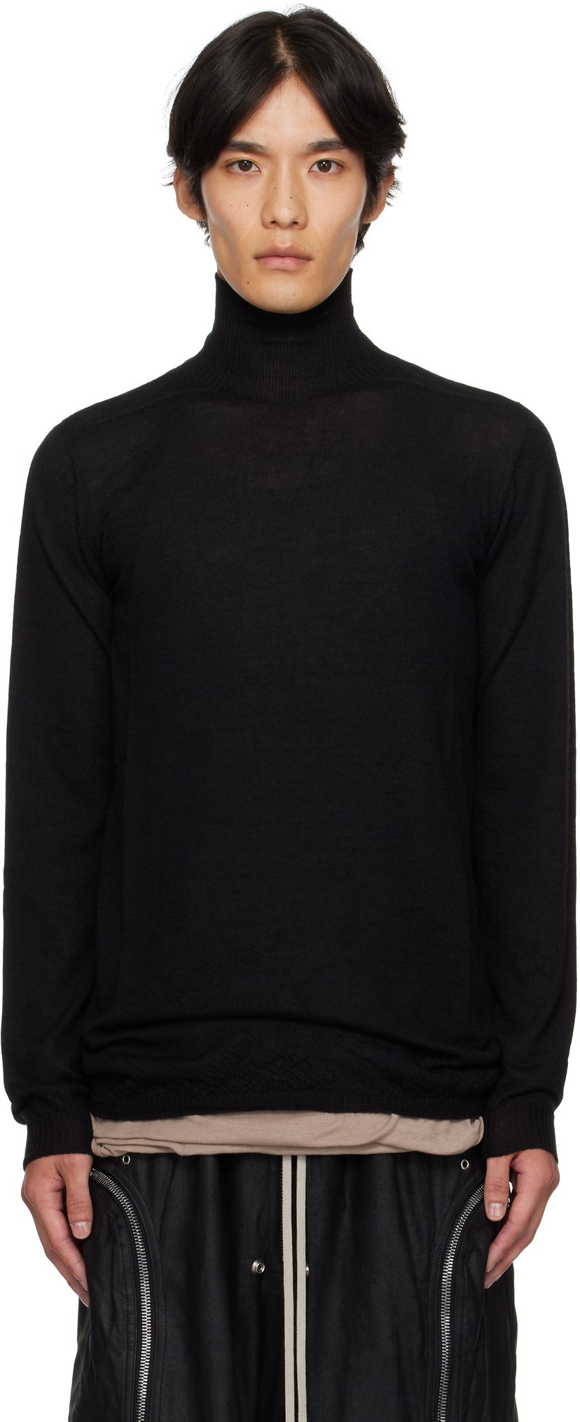 Villapaita Rick Owens Rick Owens Concordians Level Turtleneck Sweater Musta | RU02E1624 WS
