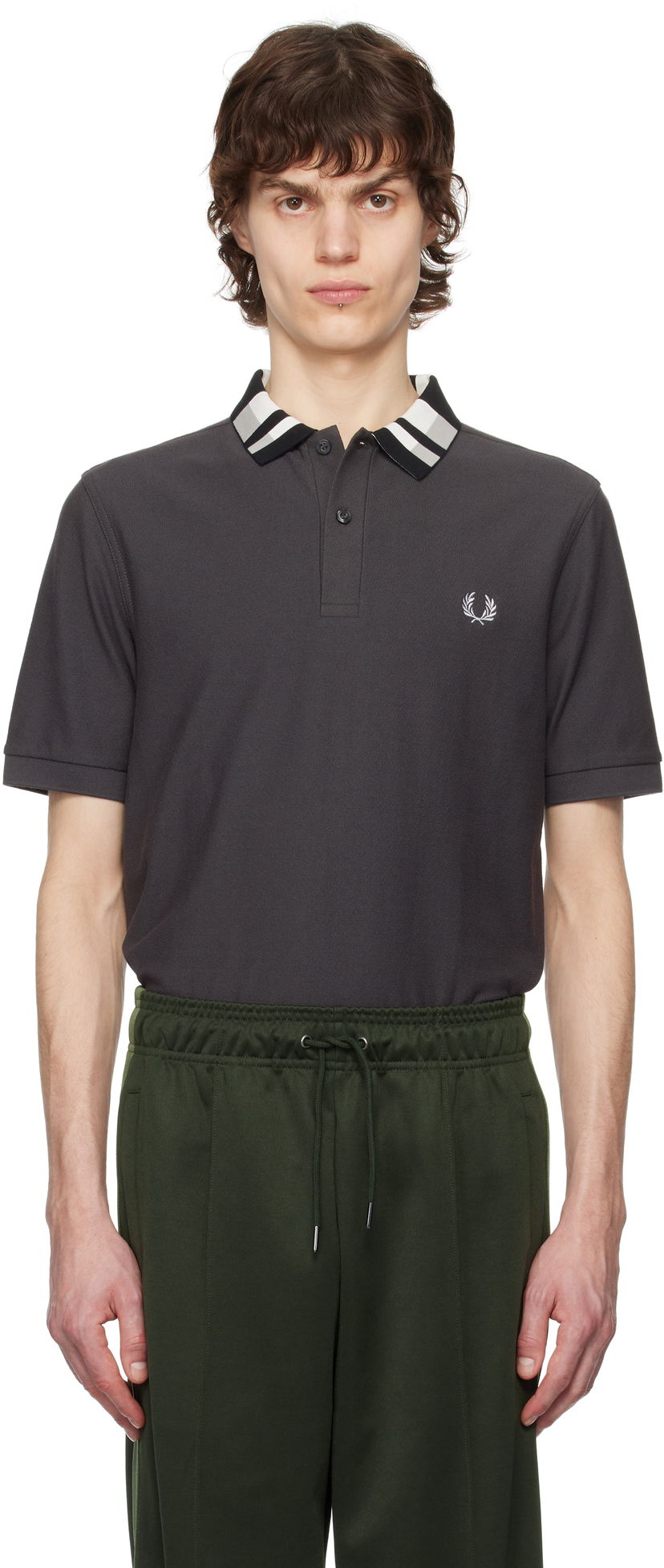 Poolopaita Fred Perry Fred Perry Chequerboard Collar Polo Harmaa | M8688