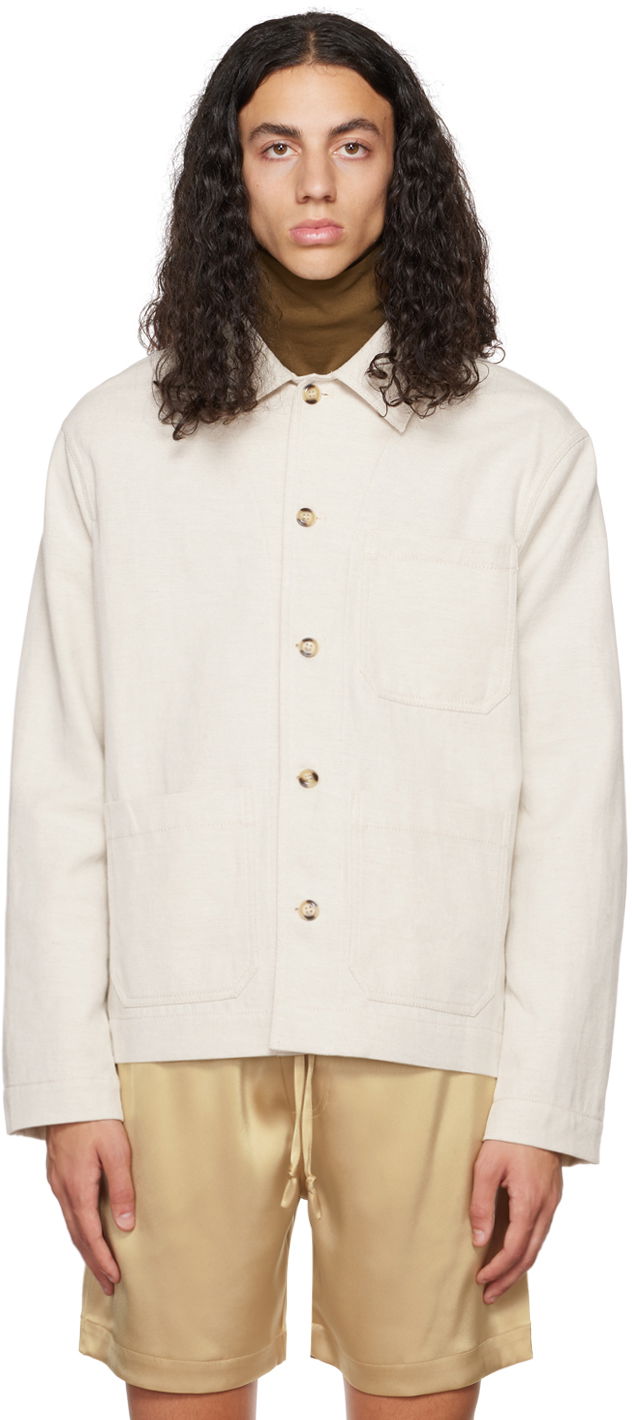 Takki Nanushka Buttoned Workwear Jacket Beige | NM22PFOW01372, 0