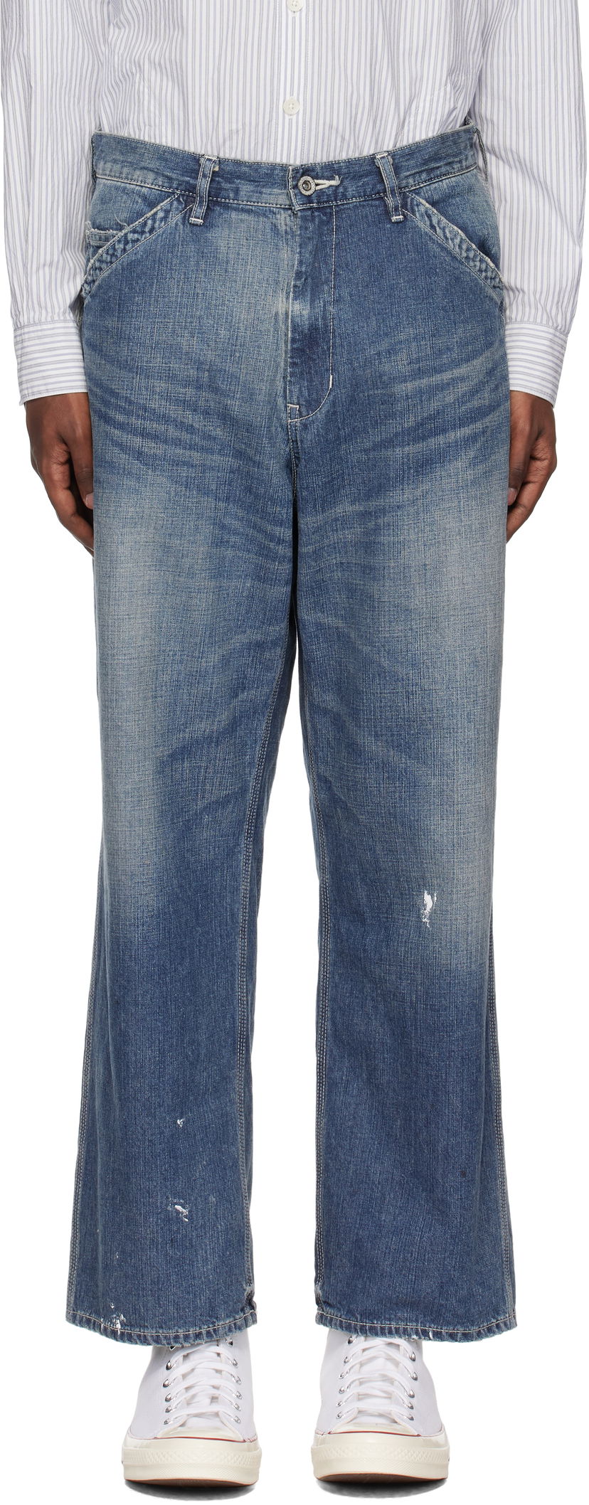 Jeans Neighborhood Washed Utility Jeans Sininen | 242SPNH-PTM04