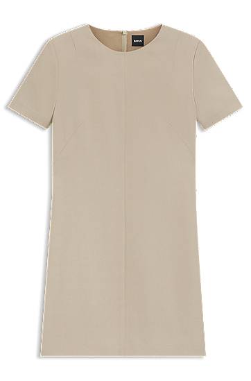 Mekko BOSS Crepe Shift Dress Beige | 50541993