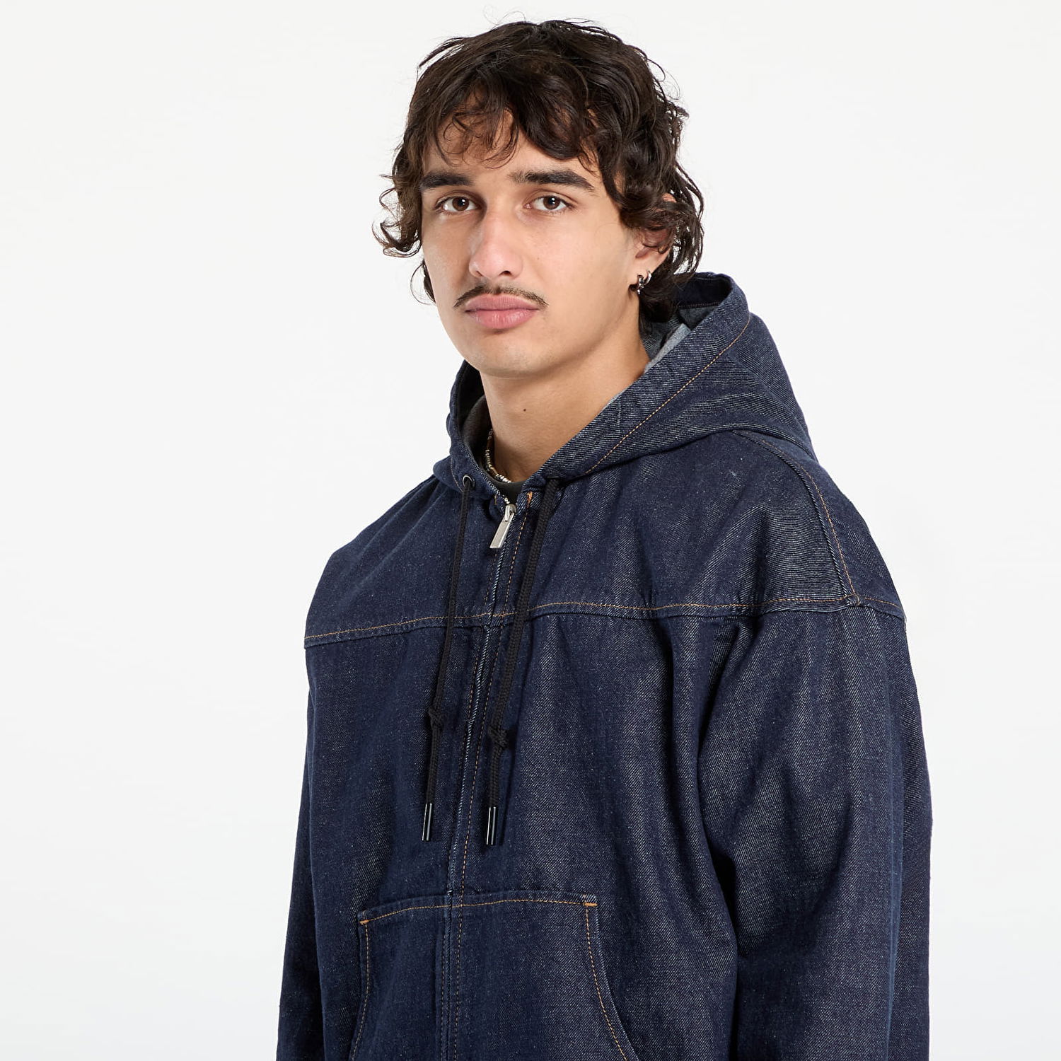 Takki CALVIN KLEIN Calvin Klein Jeans Zip Front Denim Hoodie Sininen | LV04RD715G 59W, 1