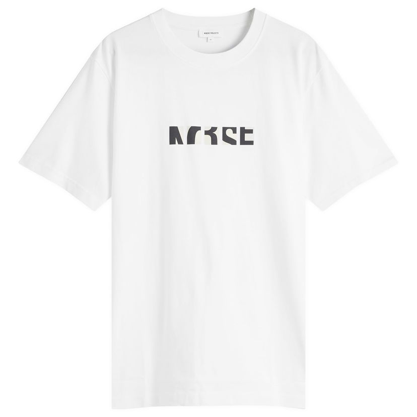 T-paita NORSE PROJECTS Norse Projects Johannes Zoom Logo Print T-Shirt, Size Large Valkoinen | N01-0688-0001