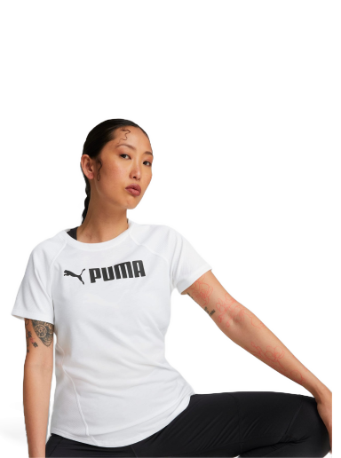 T-paita Puma Fit Logo Trainings-T-Shirt Valkoinen | 522181_02
