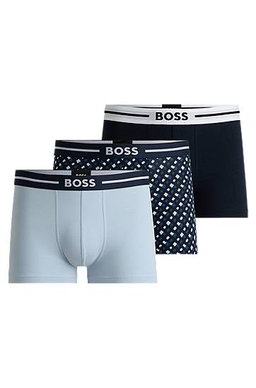 Nyrkkeilijät BOSS BOSS Stretch Cotton Trunks, Three-Pack Sininen | 50531694