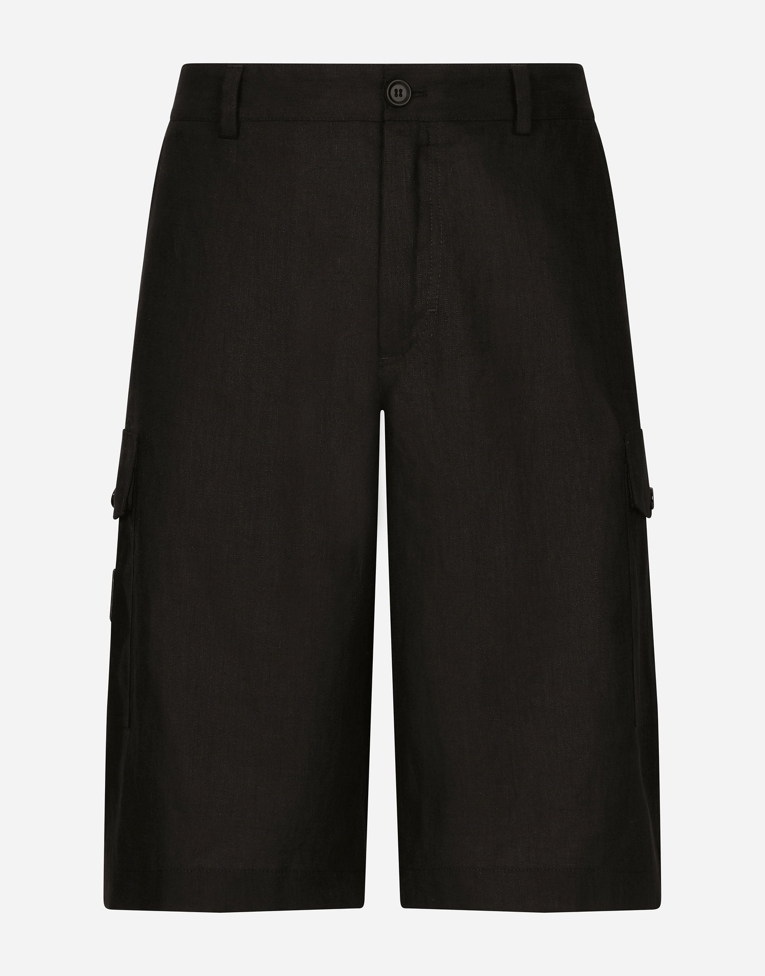Shortsit Dolce & Gabbana Linen Cargo Shorts Musta | GV5TATGI437N0000, 0