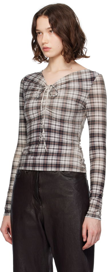 T-paita Acne Studios Acne Studios Faded Check Long Sleeve Top Monivärinen | AC0729-, 3