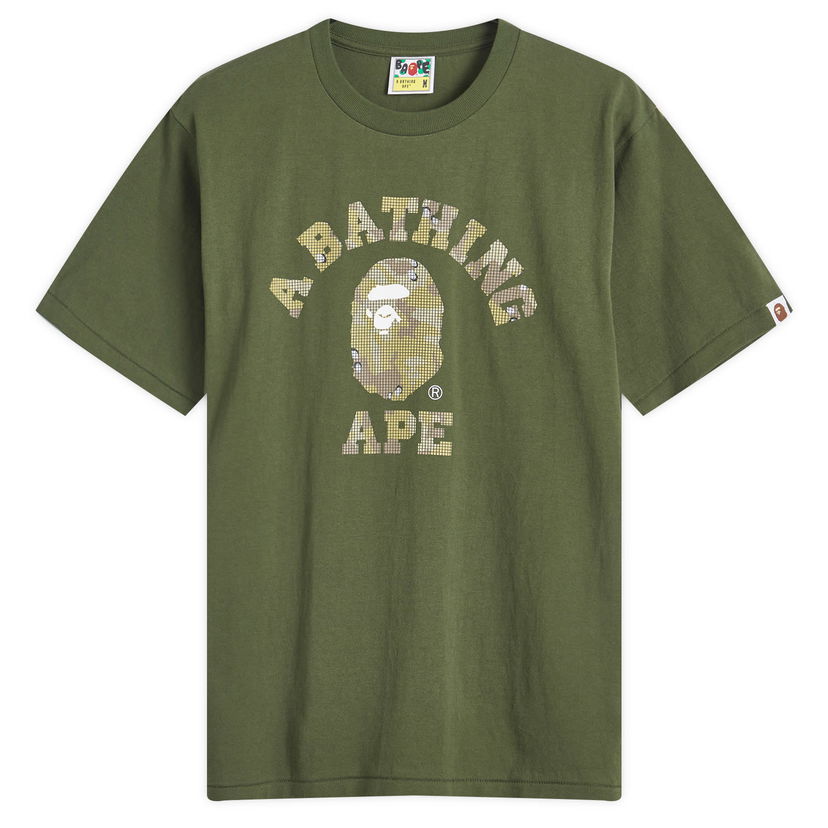T-paita BAPE Bitmap College T-Shirt Vihreä | 001TEK801039M-OLD