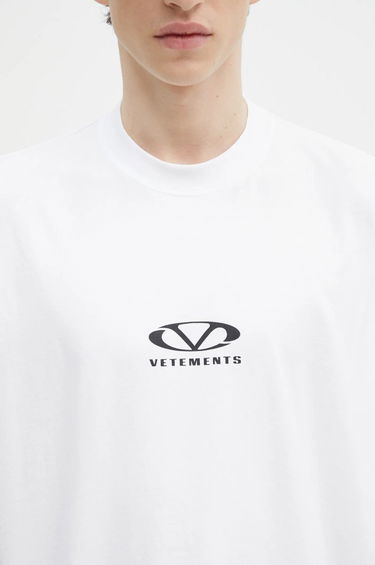 T-paita VETEMENTS Oval Logo Oversized T-Shirt Valkoinen | UA66TR605W, 3