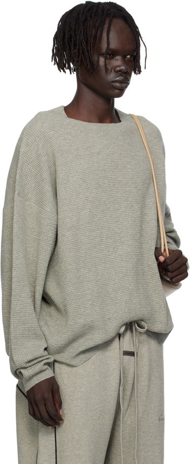 Huppari Fear of God Fear of God ESSENTIALS Waffle Long Sleeve Crewneck Sweatshirt Harmaa | 192SP256165F, 1