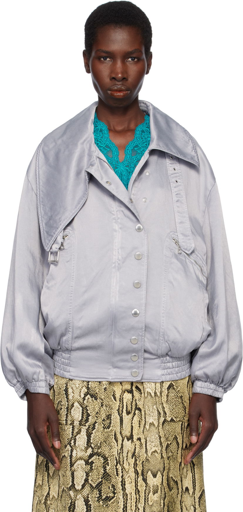 Bomber-takki Dries Van Noten Dries Van Noten Twill Bomber Jacket Harmaa | 251-010505-1426