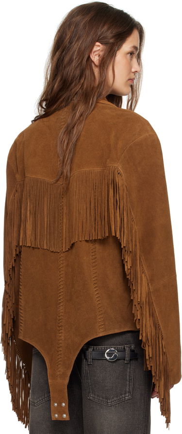 Takki Coperni Coperni Fringed Suede Jacket Ruskea | COPOW37F6036, 2
