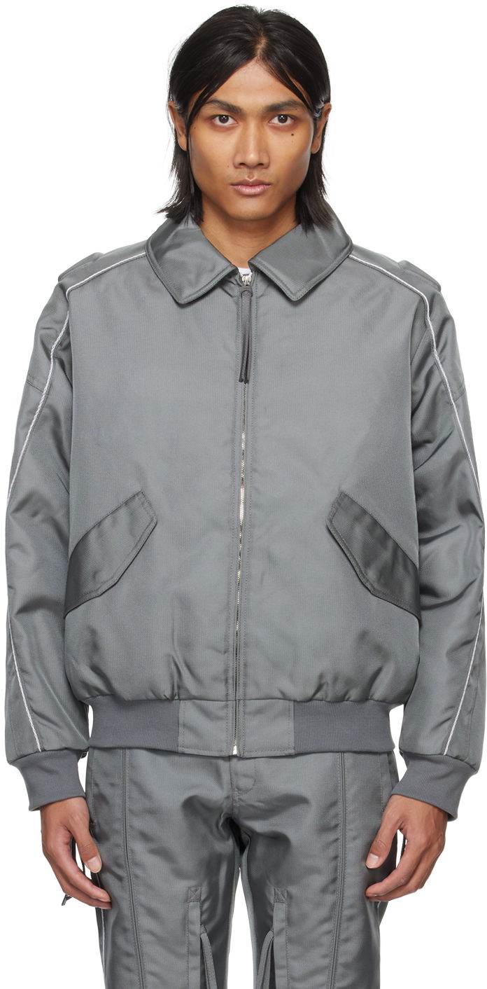 Bomber-takki Kanghyuk Lock Stitched Bomber Jacket Harmaa | PA24SSJK05