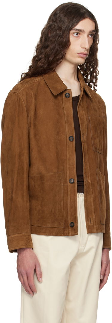 Takki BOSS Regular-Fit Suede Jacket Ruskea | 50543204, 2