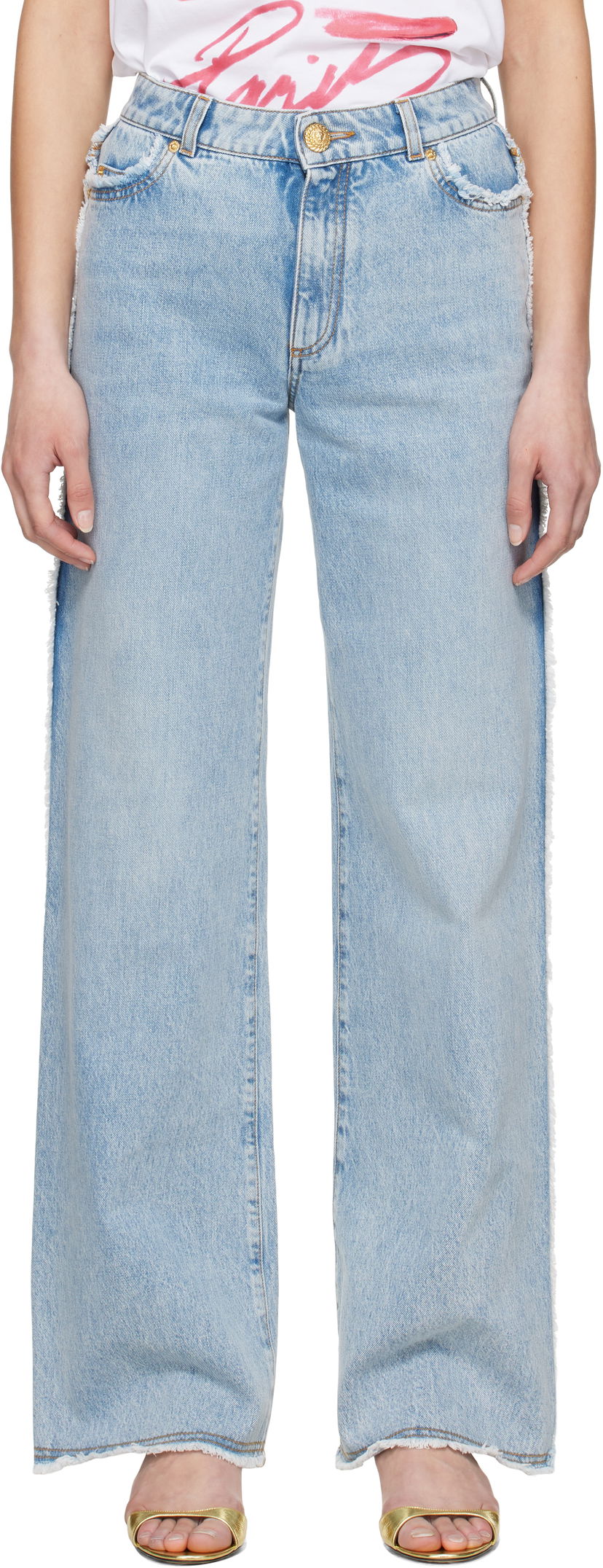 Jeans Balmain Balmain Straight-Leg Jeans Sininen | EF0MI050DF75
