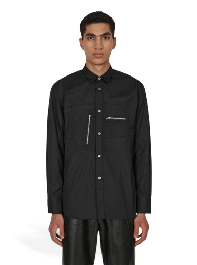 Paita Comme des Garçons Poplin Zip Shirt Musta | FJ-B001-W22 1