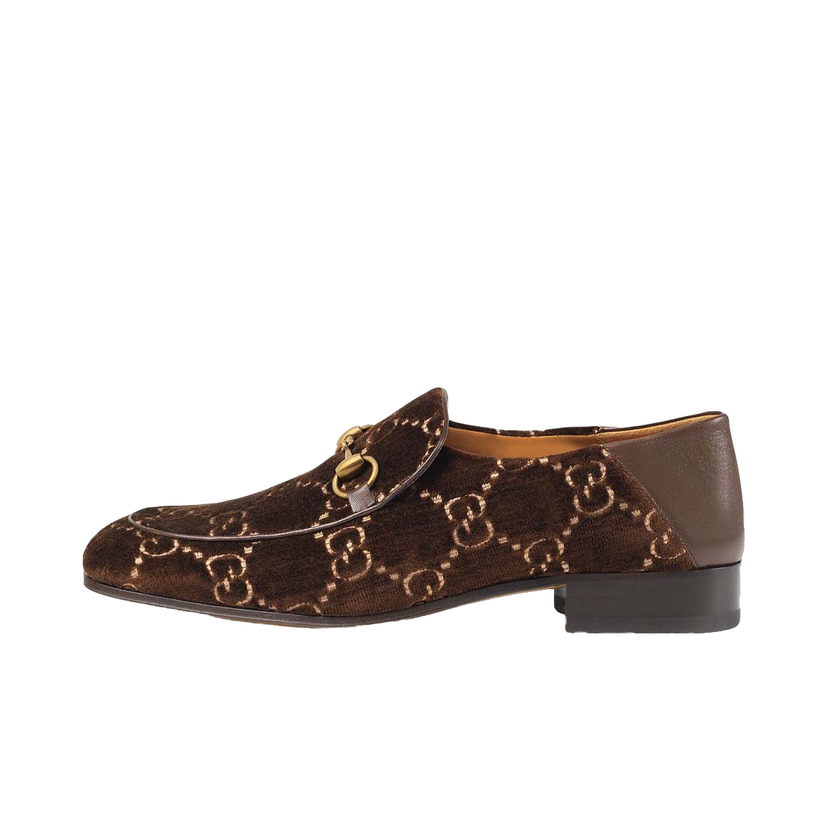 Tennarit ja kengät Gucci Jordaan Horsebit GG Velvet Loafer Brown Ruskea | 526298 9JT80 2093