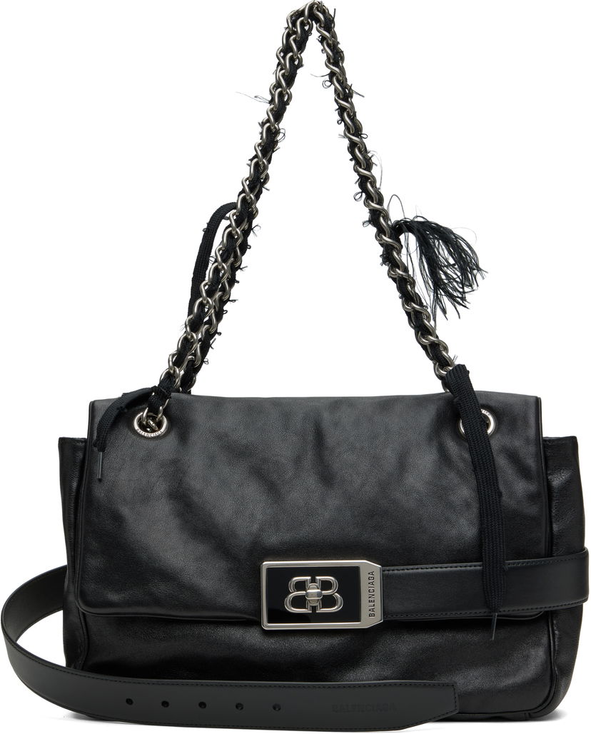 Olkalaukku Balenciaga Balenciaga Modu Flap Medium Chain Bag Musta | 811781 2ABIV