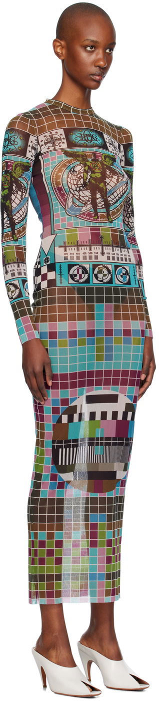 Mekko Jean Paul Gaultier Jean Paul Gaultier Printed Mesh Maxi Dress Monivärinen | 24/31-F-RO264-T569-5090, 1