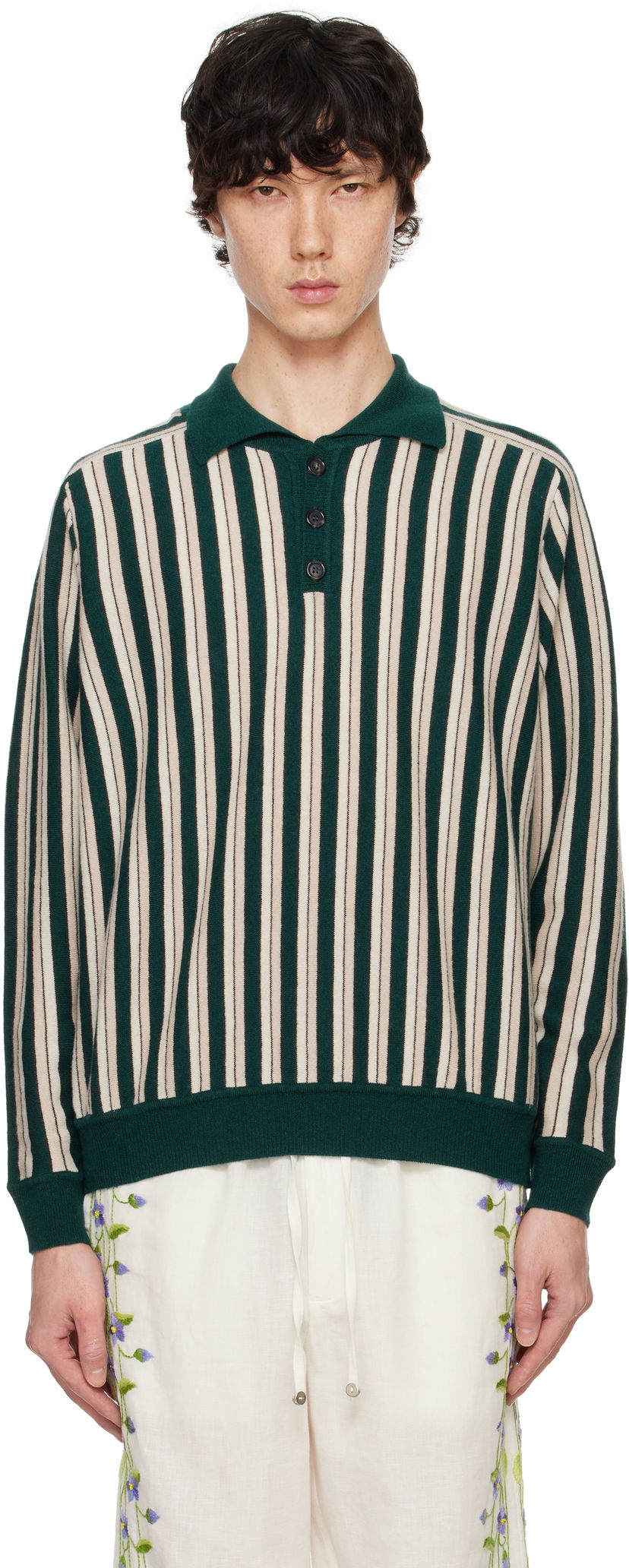 Villapaita Bode Bode Hogan Stripe Polo Vihreä | MRF24KT006
