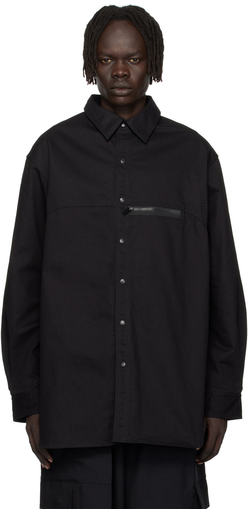 Paita Y-3 Y-3 UT Twill Overshirt Musta | JW4620