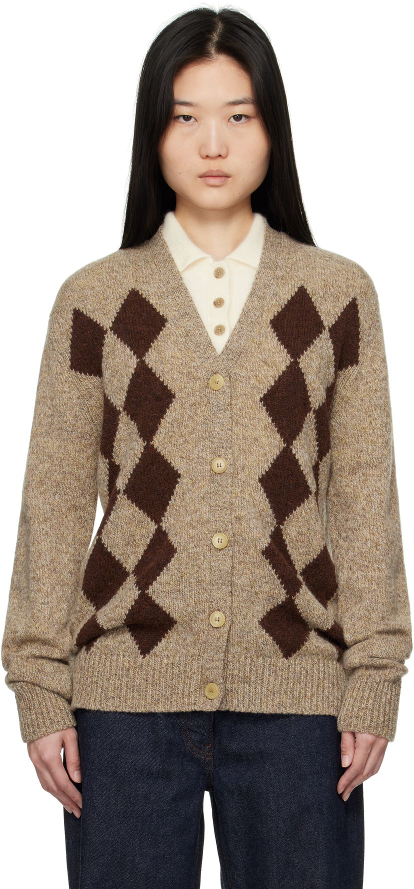 Villapaita &Daughter &Daughter Shetland Argyle Cardigan Ruskea | WLR2304