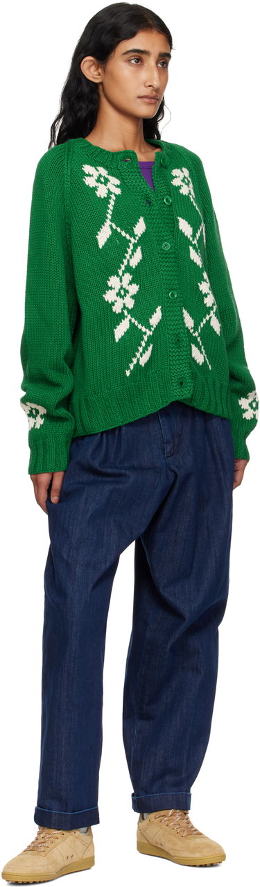 Villapaita YMC YMC Atomic Knit Cardigan Vihreä | Q8YMD, 3