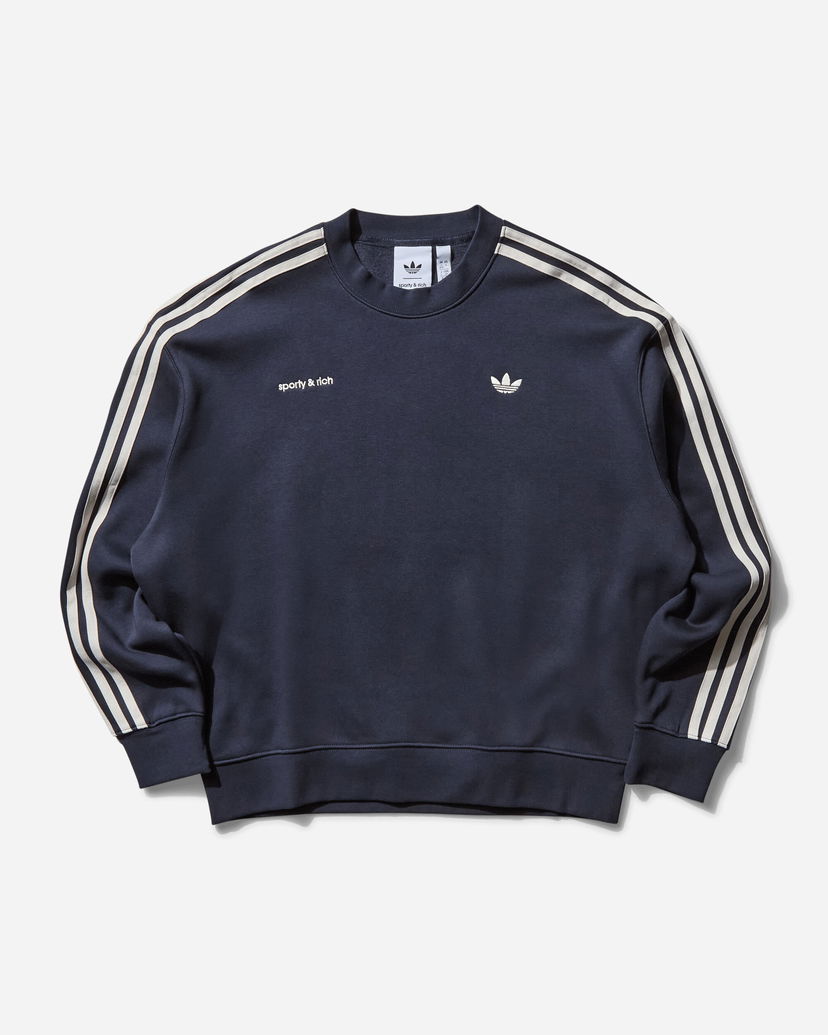 Villapaita adidas Originals Sporty & Rich Sweatshirt Tummansininen | JN5331