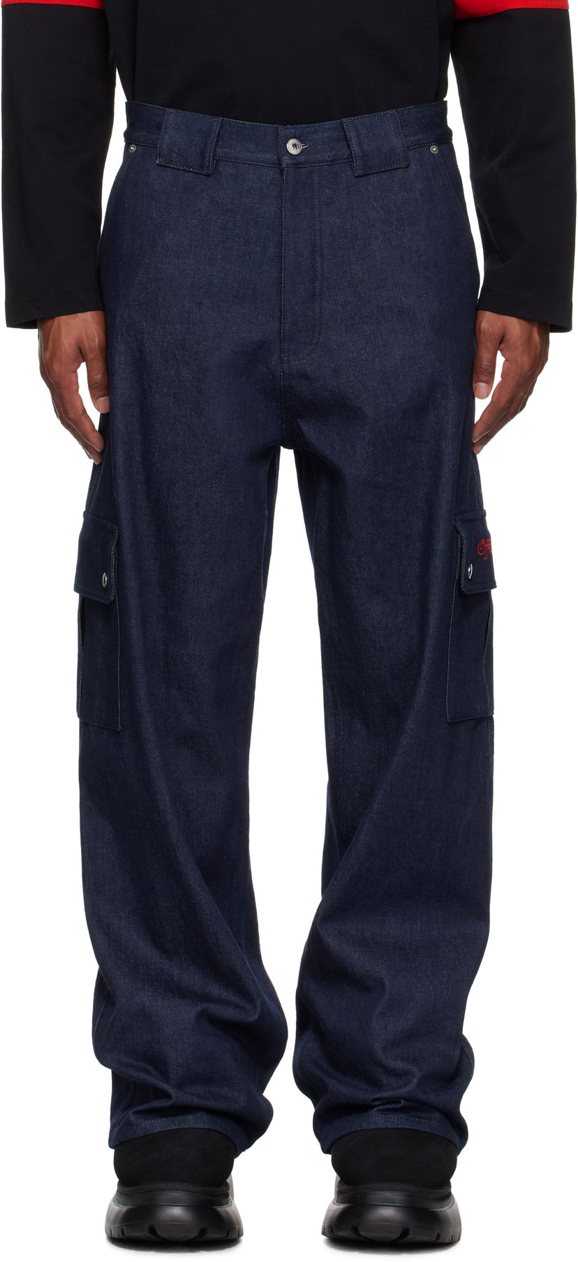 Cargo housut Off-White Script Raw Denim Cargo Pants Sininen | OMYA18FF24DEN0014225