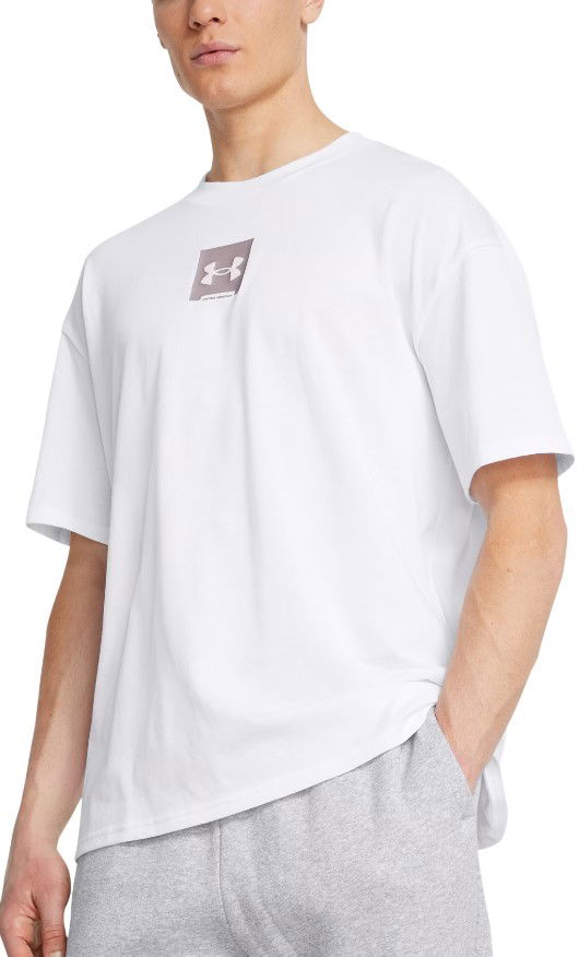 T-paita Under Armour Men's Box Logo Short Sleeve T-Shirt Valkoinen | 1386803-100