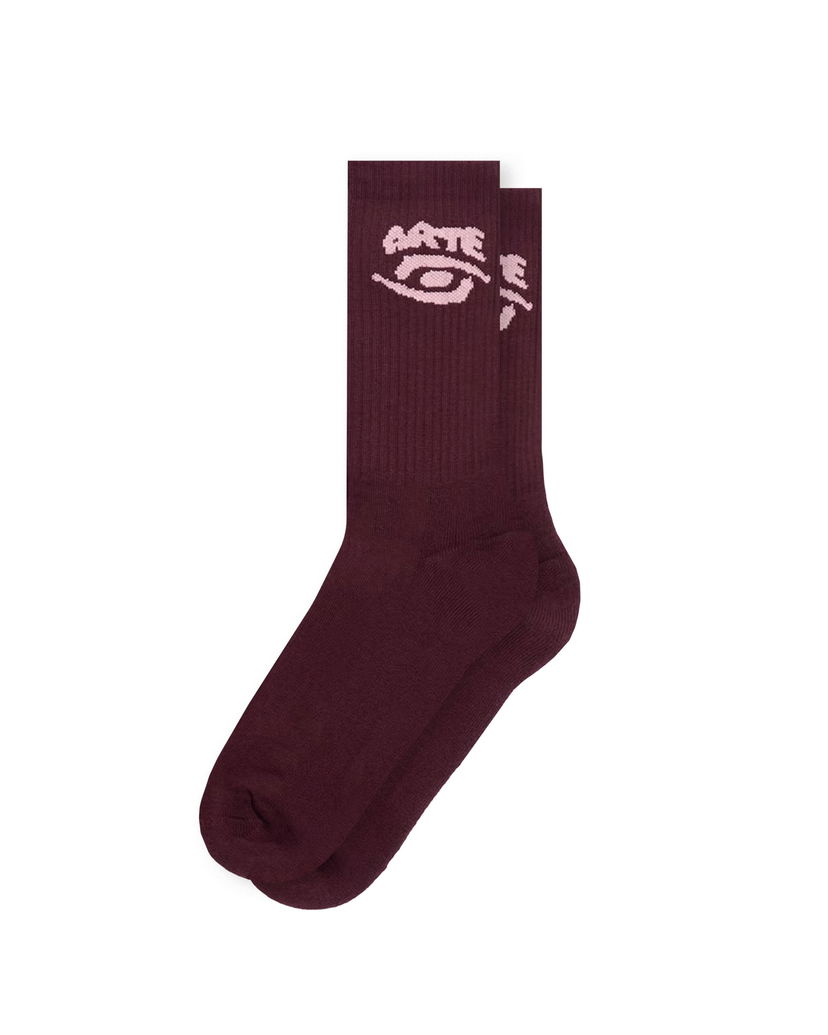 Sukat Arte Antwerp Arte Antwerp Eye Crew Socks Burgundia | AW25-237M-BOR