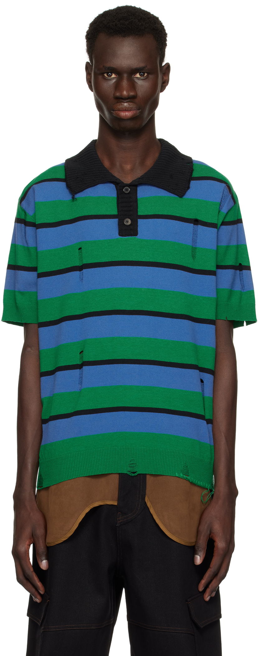 Poolopaita Andersson Bell Andersson Bell Damaged Stripe Knit Polo Monivärinen | atb1242m