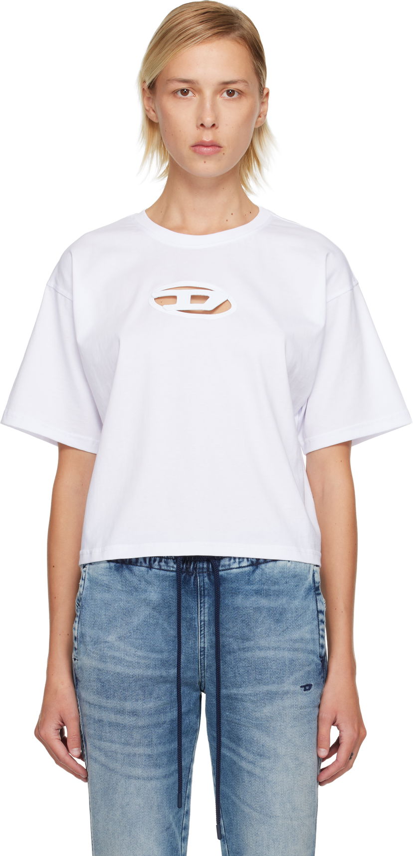 Crop top Diesel Cropped Cut-out Logo T-shirt T-Buxt-Crop-Od Valkoinen | A15096 0NIAX