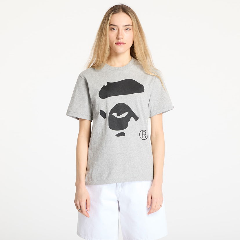 T-paita BAPE A BATHING APE Ape Face T-Shirt Harmaa | 001TEL301003MGRA