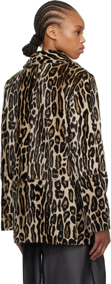 Takit RE/DONE Re/Done Leopard Print Shearling Peacoat Beige | 817-06WLEOPCT, 2
