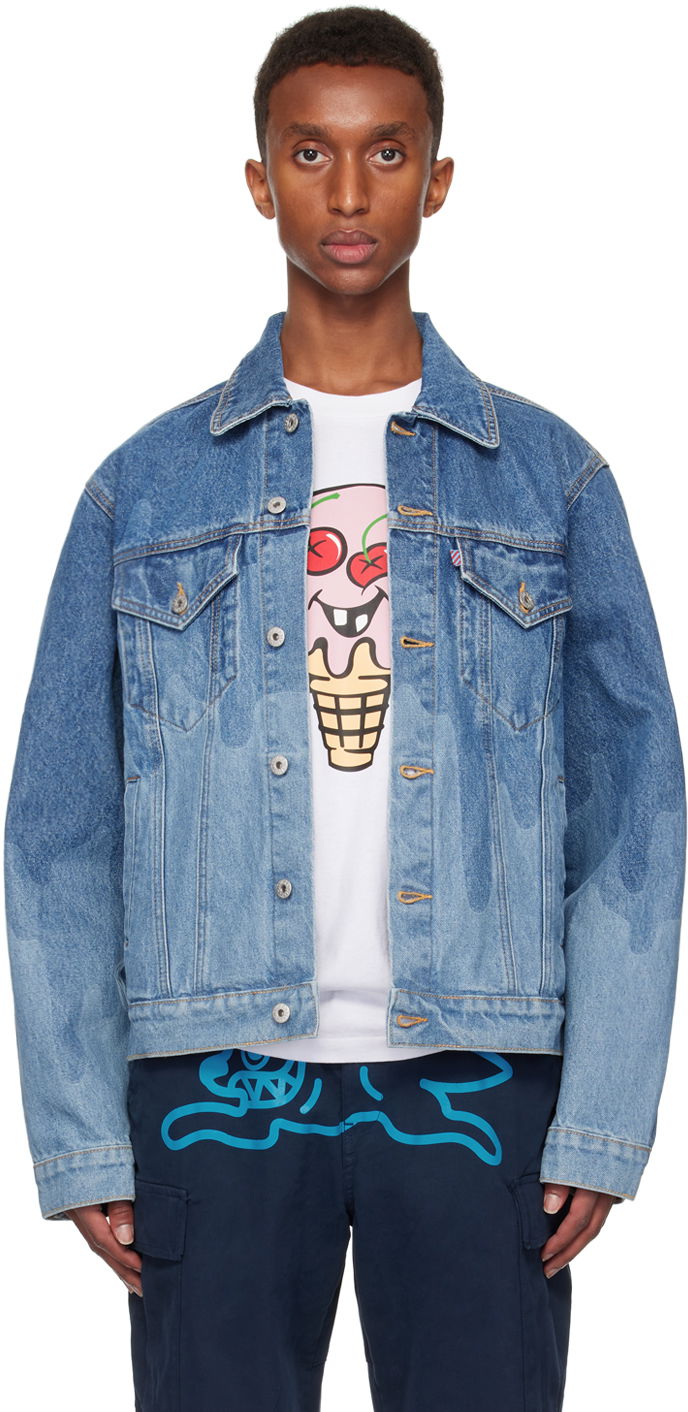 Takki BBC IceCream ICECREAM Lazer Drip Trucker Denim Jacket Sininen | IC24369