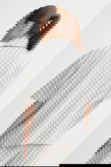 Paita Samsoe Samsoe Samsøe Samsøe Sakaaja Striped Linen Shirt and Shorts Set Sininen | F25200036, 2