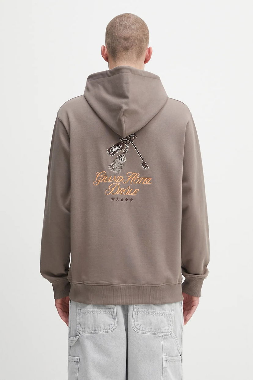 Huppari Drôle de Monsieur Drôle de Monsieur Le Hoodie Grand Hotel Graphic Print Ruskea | H.HO184.CO127