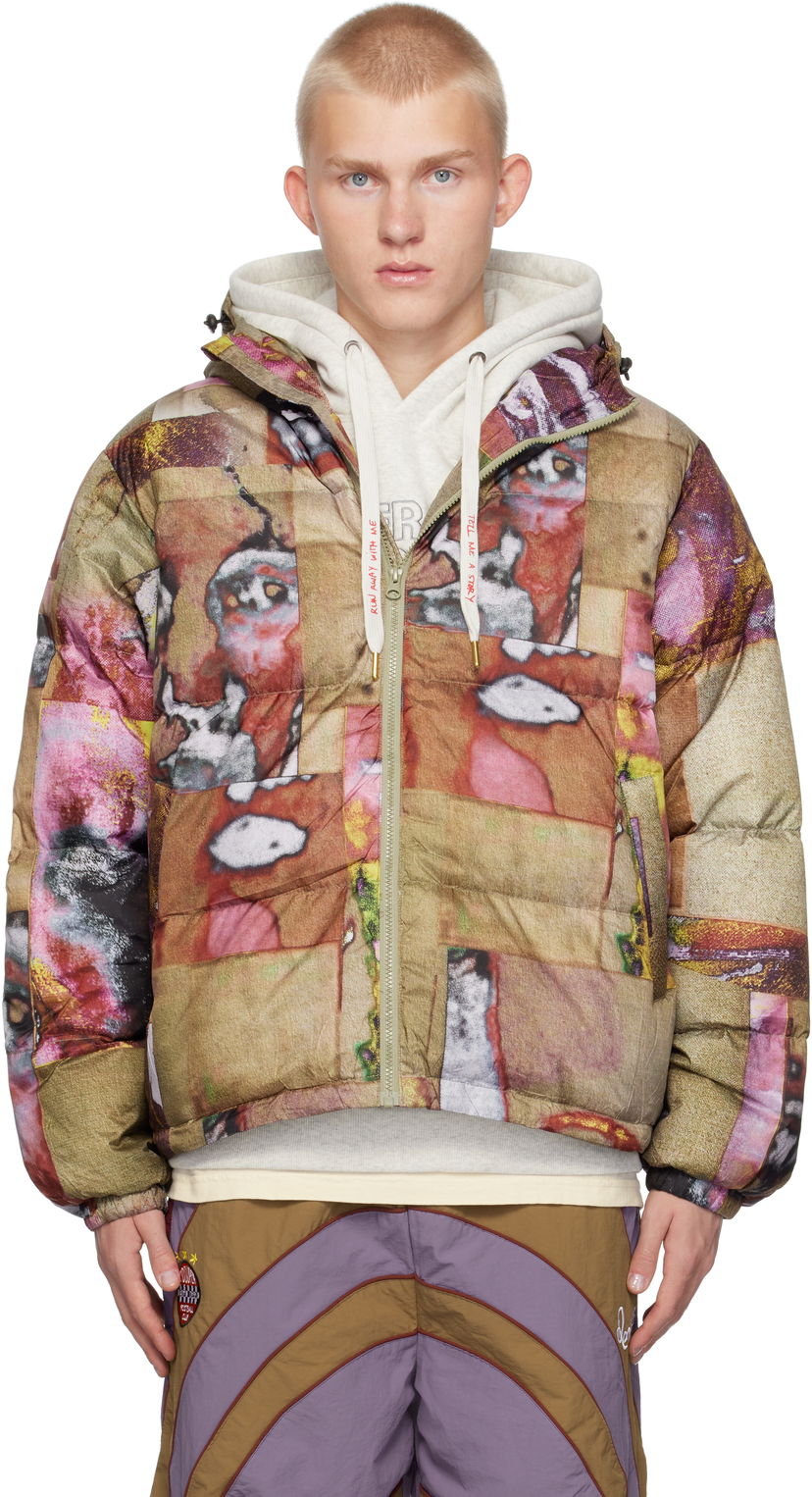 Puffer takki KidSuper Faces Collage Printed Down Jacket Monivärinen | AW24-OW-03