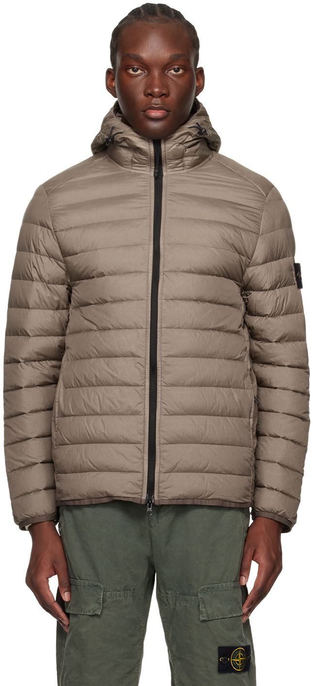 Puffer takki Stone Island Patch Down Jacket Ruskea | 801540124, 0