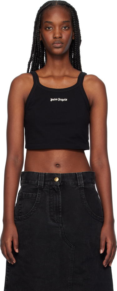 Tankkitoppi Palm Angels Tank Top Logo Musta | PWAD060C99FAB0021003, 0