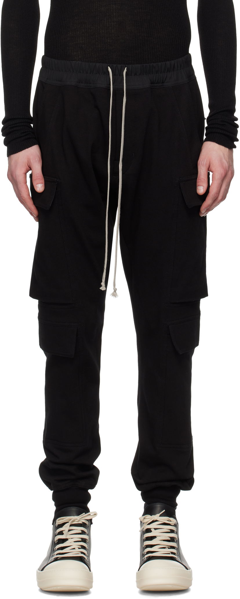 Cargo housut Rick Owens Rick Owens Hollywood Mastodon Megacargo Pants Musta | RU01E5337 BA